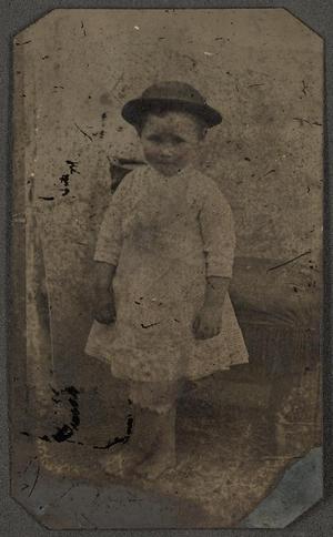 Primary view of object titled '[Photograph of a Child Wearing a Derby Hat]'.