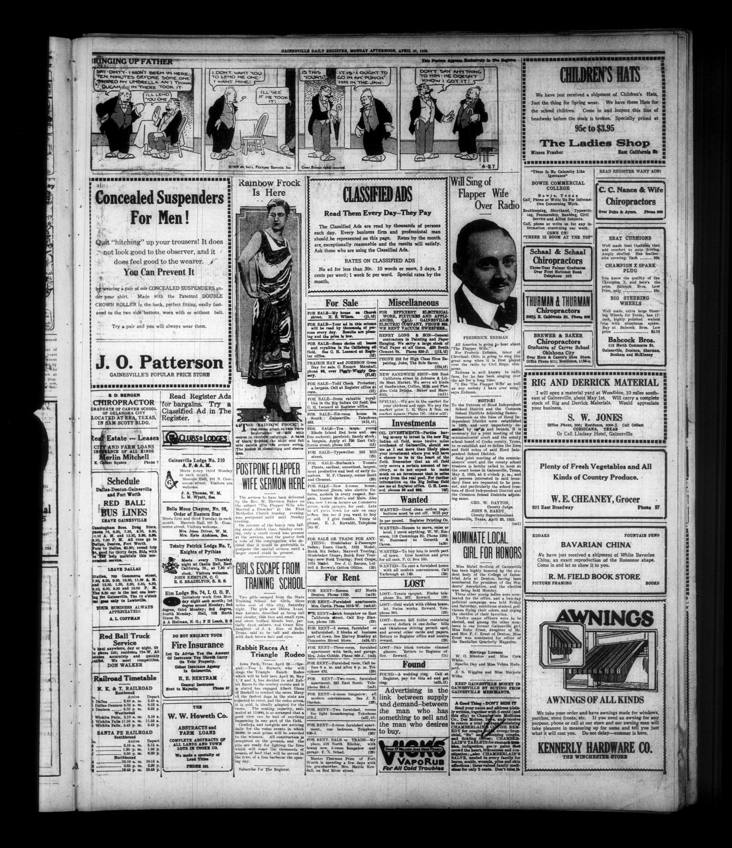Gainesville Daily Register and Messenger (Gainesville, Tex.), Vol. 41, No. 111, Ed. 1 Monday, April 27, 1925
                                                
                                                    [Sequence #]: 3 of 6
                                                