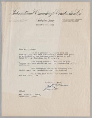 [Letter from J. D. Latimer to Mrs. Adoue, December 22, 1944]