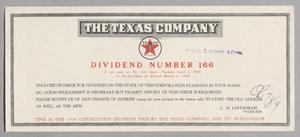 [Dividend Number 166 for The Texas Company, April 1, 1944]