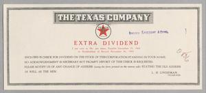 [Extra Dividend for The Texas Company, December 15, 1944]