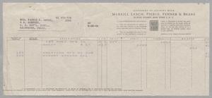 Primary view of object titled '[Account Statement for Merrill, Lynch, Pierce, Fenner & Beane, April 1944]'.