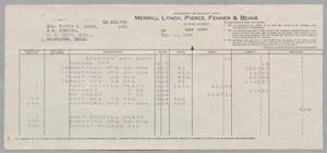 [Account Statement for Merrill, Lynch, Pierce, Fenner & Beane to Fannie K. Adoue, February 25, 1944]