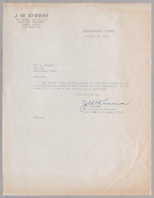 [Letter from J. W. Kinnear to H. Kempner, October 19, 1946]