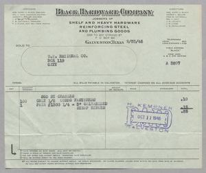 [Invoice for Items Sold to US National Company, September 1946]