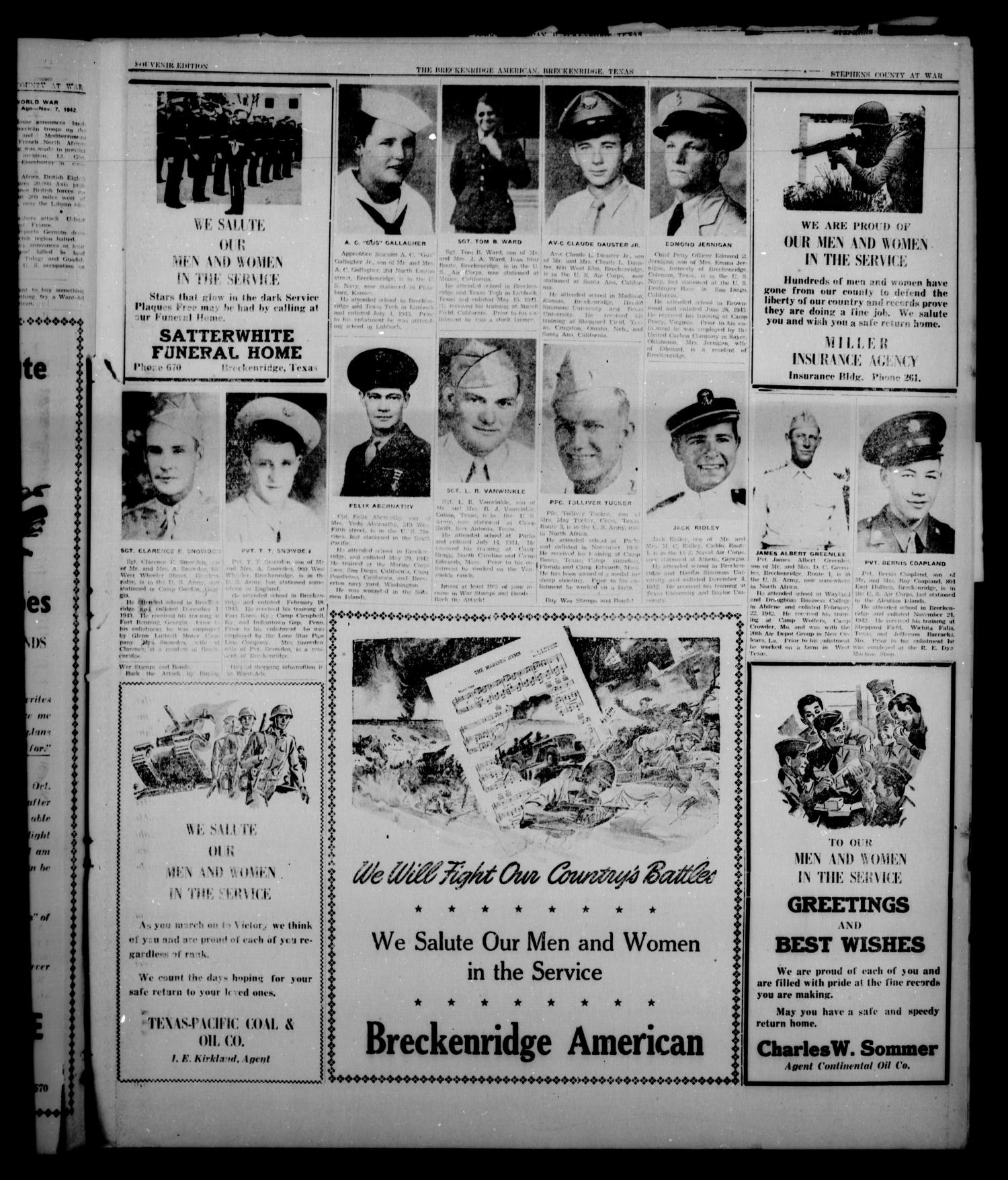 Breckenridge American (Breckenridge, Tex.), Vol. 23, No. 123, Ed. 3 Sunday, October 31, 1943
                                                
                                                    [Sequence #]: 3 of 16
                                                