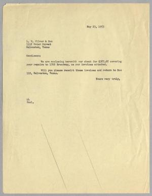 [Letter from A. H. Blackshear, Jr. to L. W. Oliver & Son, May 23, 1953]