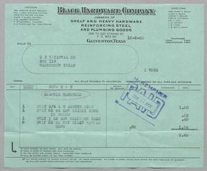 [Invoice for Goods Sold to US National Co., December 1952]