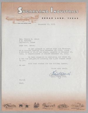 [Letter from Thomas L. James to Fannie K. Adoue, December 21, 1953]