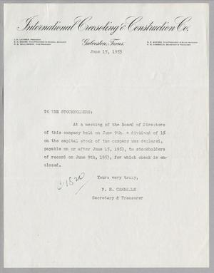 [Letter from International Creosoting & Construction Company, June 15, 1953]