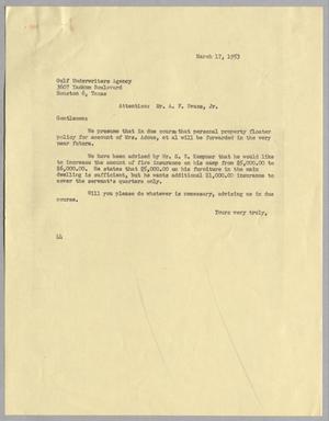 [Letter from A. H. Blackshear, Jr. to A. F. Evans, Jr., March 17, 1953]