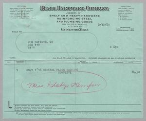 Primary view of object titled '[Invoice for General Floor Machine, February 1953]'.