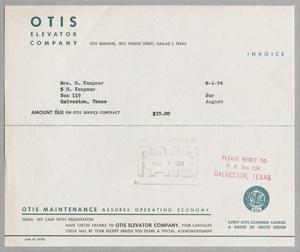 [Invoice for Otis Service Contract, August 1954]