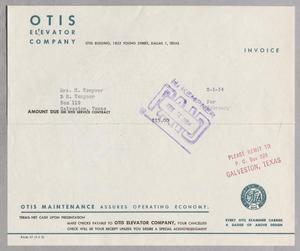 [Otis Elevator Company Monthly Statement, February 1954]