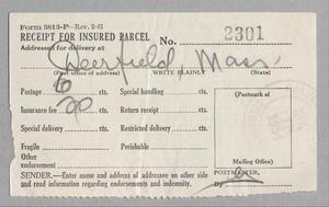 [Receipt for Insured Parcel, November 18, 1954]