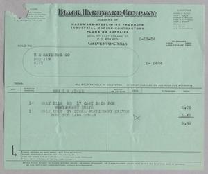 [Invoice for Cast Back and Steel Stationary Knives Part, June 1954]