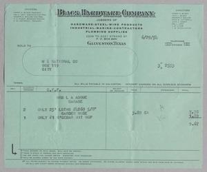 [Invoice for Mrs. L. A. Adoue Garage, June 1954]
