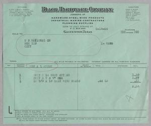 [Invoice for Weed Cutter, Galvanized Wire Beads and Hoe, May 1954]