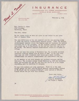 [Letter from Jean M. Westbrook to Fannie K. Adoue, February 4, 1954]