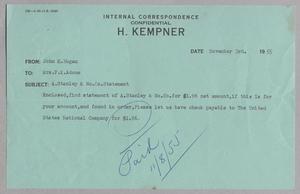 [Letter from John M. Hogan to F. K. Adoue, November 3, 1955]