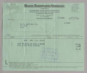 [Invoice for Cell, Glass and Yale Padlock, September 1955]