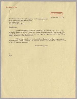 [Letter from A. H. Blackshear, Jr. to The Corporation Trust Company, December 7, 1956]