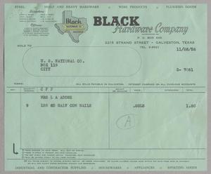 [Invoice for Galvanized Com Nails, November 1956]