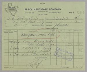 [Invoice for Items from Black Hardware Company, October 26, 1959]
