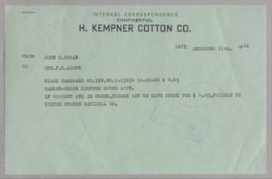 [Letter from John M. Hogan to F. K. Adoue, December 14, 1960]