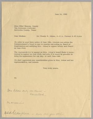 [Letter to Ethel Hanson, June 13, 1960]