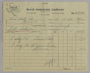 [Invoice for Lawn Rake and Warehouse Broom, April 1960]