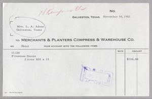 [Invoice for Tires, November 1962]