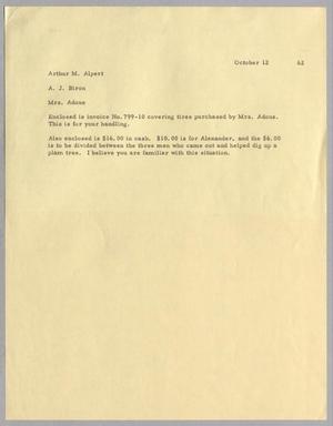 [Letter to Arthur M. Alpert, A. J. Biron, October 12, 1962]