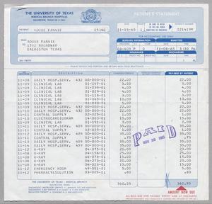 [Invoice for Hospital Services for Fannie Adoue, November 1965]