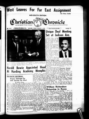Primary view of object titled 'Christian Chronicle (Abilene, Tex.), Vol. 18, No. 42, Ed. 1 Friday, August 4, 1961'.