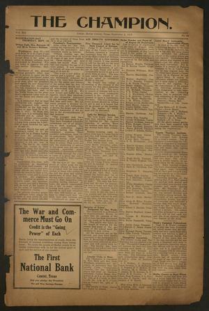 The Champion. (Center, Tex.), Vol. 41, No. 35, Ed. 1 Wednesday, September 4, 1918