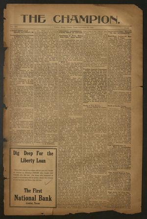 The Champion. (Center, Tex.), Vol. 41, No. 38, Ed. 1 Wednesday, September 25, 1918
