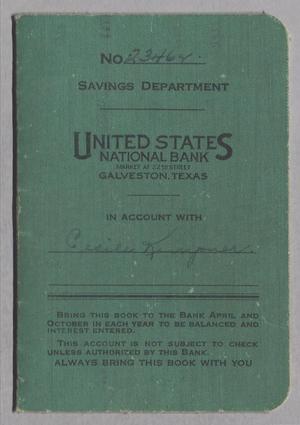 Primary view of object titled '[United States National Bank Savings Account Ledger No. 23462, #1]'.