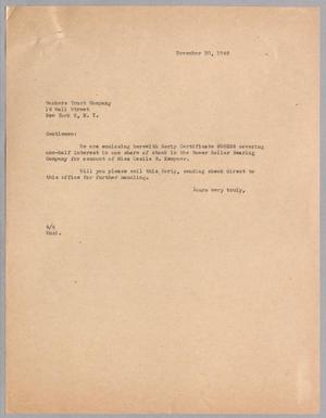[Letter from A. H. Blackshear, Jr., to Bankers Trust Company, November 20, 1946]