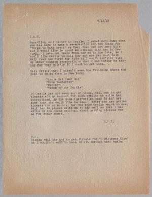 [Letter from R. Lee Kempner to I. H. Kempner, September 12, 1946]