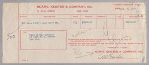 Primary view of object titled '[Receipt from Adams, Keister & Company, Inc. to Cecile Kempner, August 7, 1946]'.