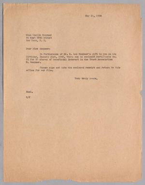 [Letter from Ray I. Mehan to Cecile Kempner, May 18, 1946]
