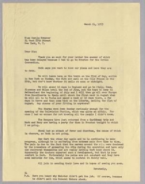 [Letter to Cecile Kempner, March 24, 1953]