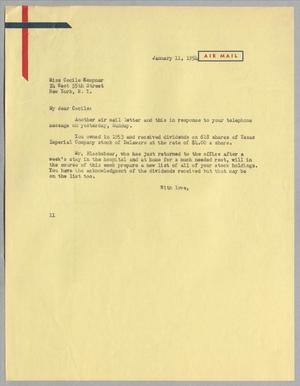 [Letter from I. H. Kempner to Cecile Kempner, January 11, 1954]