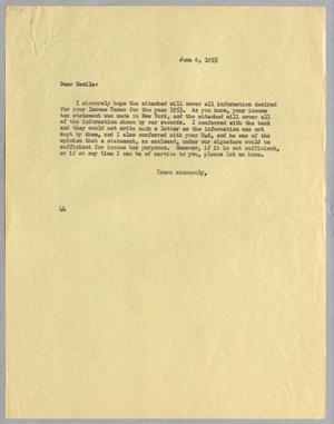 [Letter from A. H. Blackshear, Jr. to Cecile Kempner, June 6, 1955]
