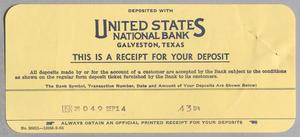 [Receipt for a Bank Deposit, September 14, 1956]