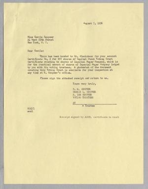 [Letter from Voting Trustees to Cecile Kempner, August 7, 1956]