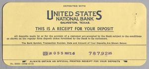 [Receipt for a Bank Deposit, May 16, 1956]