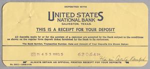 [Receipt for a Bank Deposit, March 15, 1957]