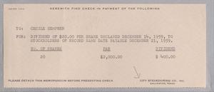 [Invoice for Dividend on Shares, December 1959]